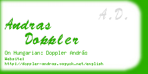 andras doppler business card